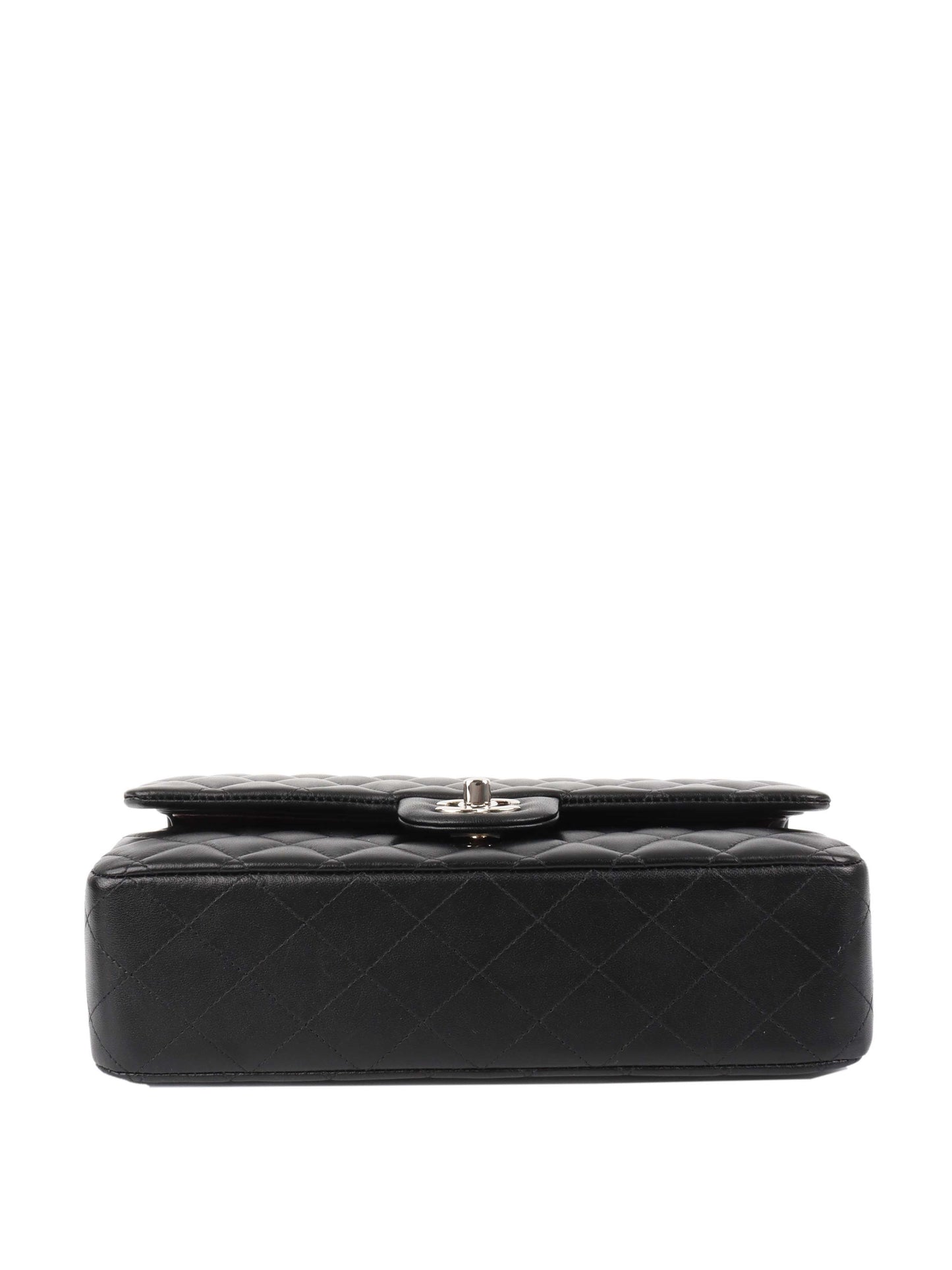 Chanel Black Medium Lambskin Classic Flap SHW.