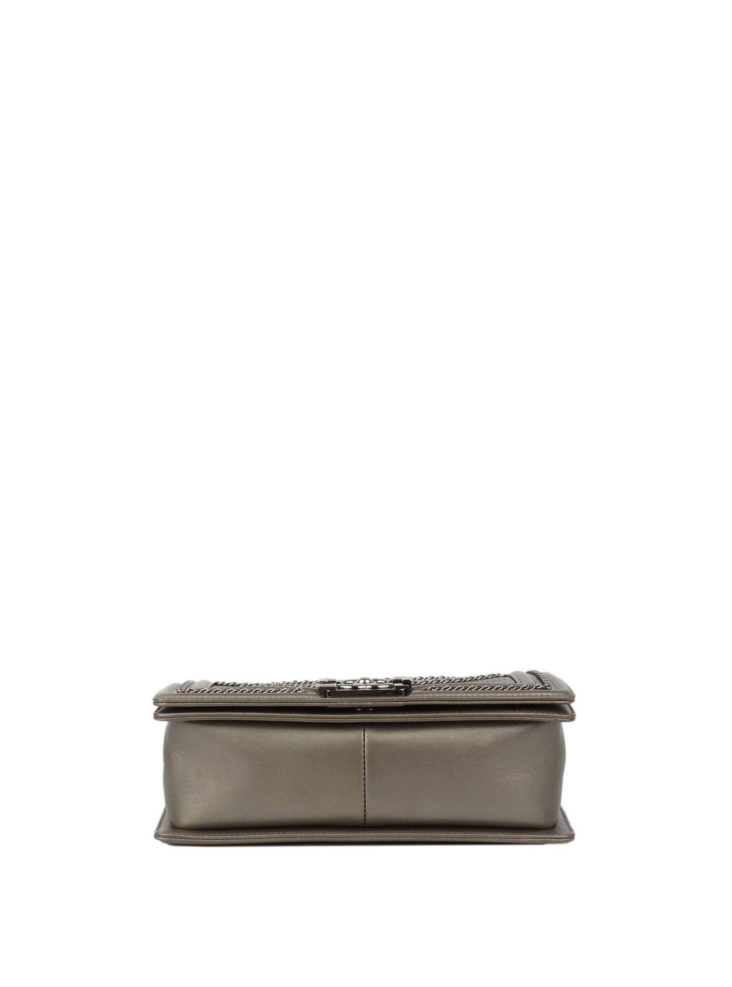 Chanel Medium Chevron Metallic Crumpled Calfskin Boy Bag.