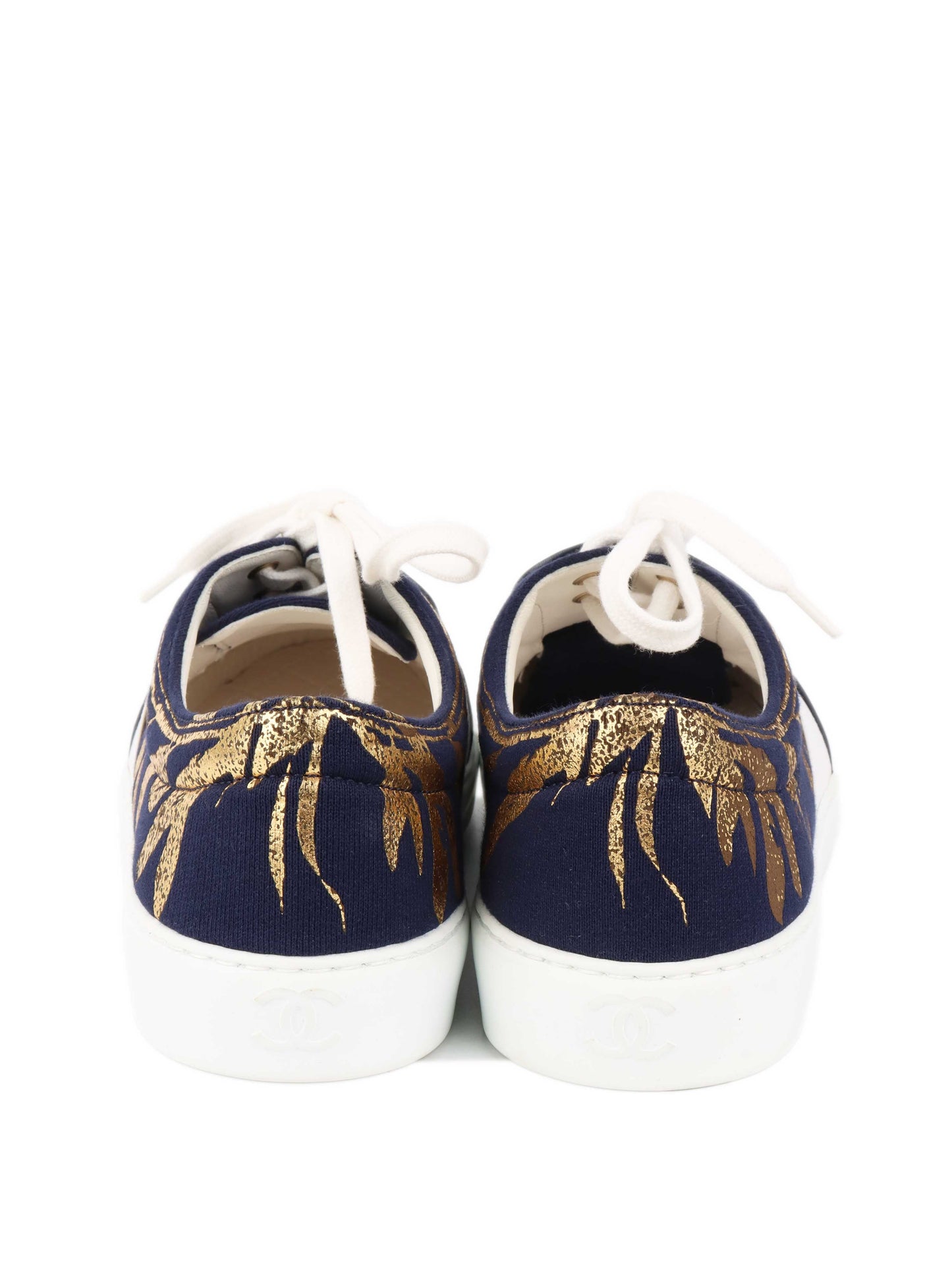 Chanel Navy Sneakers.