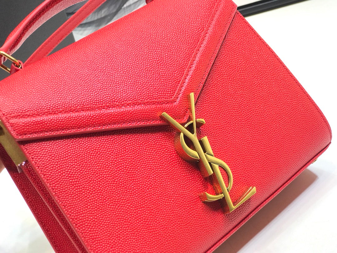 Top Quality Cassandra MeTop Qualityum Top Handle Bag Red For Women 9.6in/24.5cm YSL  