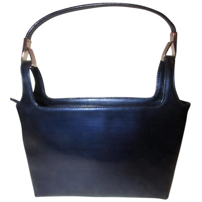 Gucci   Navy Blue Glossy Patent Leather And Satchel