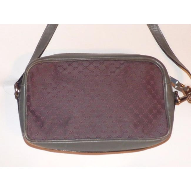 Gucci   Grey With Pinkish Red Logo Leather Canvas Cross Body Bag