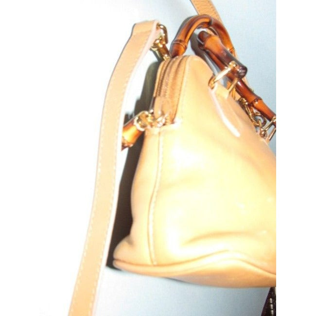 Gucci   Light Sand Beige Colored Leather With Bamboo Accents