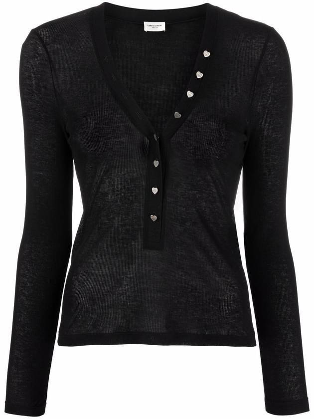 Luxury Saint Laurent Trending 2025 Heart Jersey Long Sleeve T Shirt Black