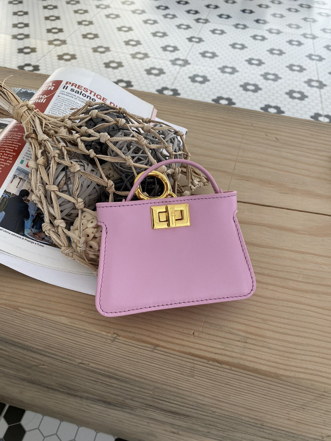 Top QualityTop Quality Nano Peekaboo Charm Crossbody Pink Bag For Woman 12cm/4.5in