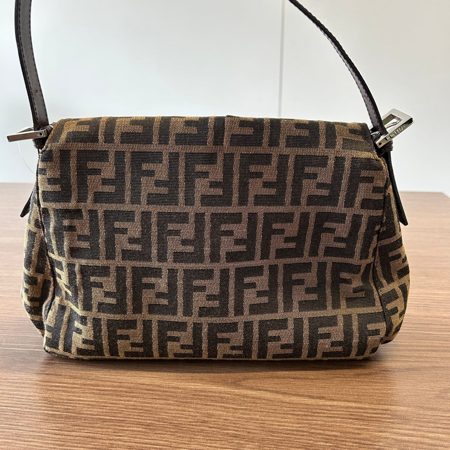 Fendi Zucca FF Baguette   - Brown Shoulder Bags, Handbags LB121658
