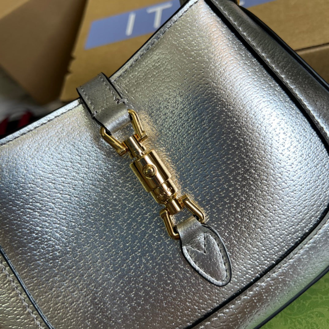 gg Jackie 1961 Lizard Mini Bag Black For Women, Women’s Bags 7.5in/19cm gg ‎675799 LUZ0G 1000