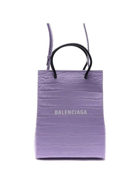 Luxury Balenciaga Trending 2025 WoMen's Crocodile Print Shopping Tote Bag Purple