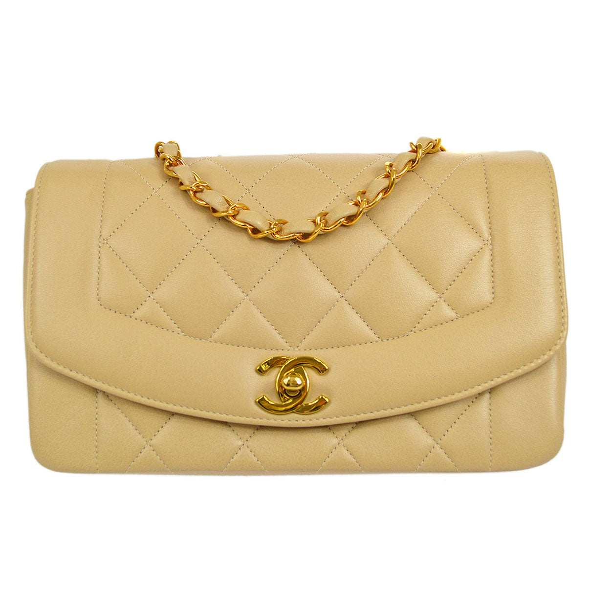 Chanel 1994-1996 Lambskin Small Diana Shoulder Bag