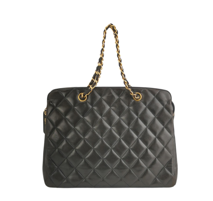 Chanel lambskin chainbag black 31cm 22111478139319