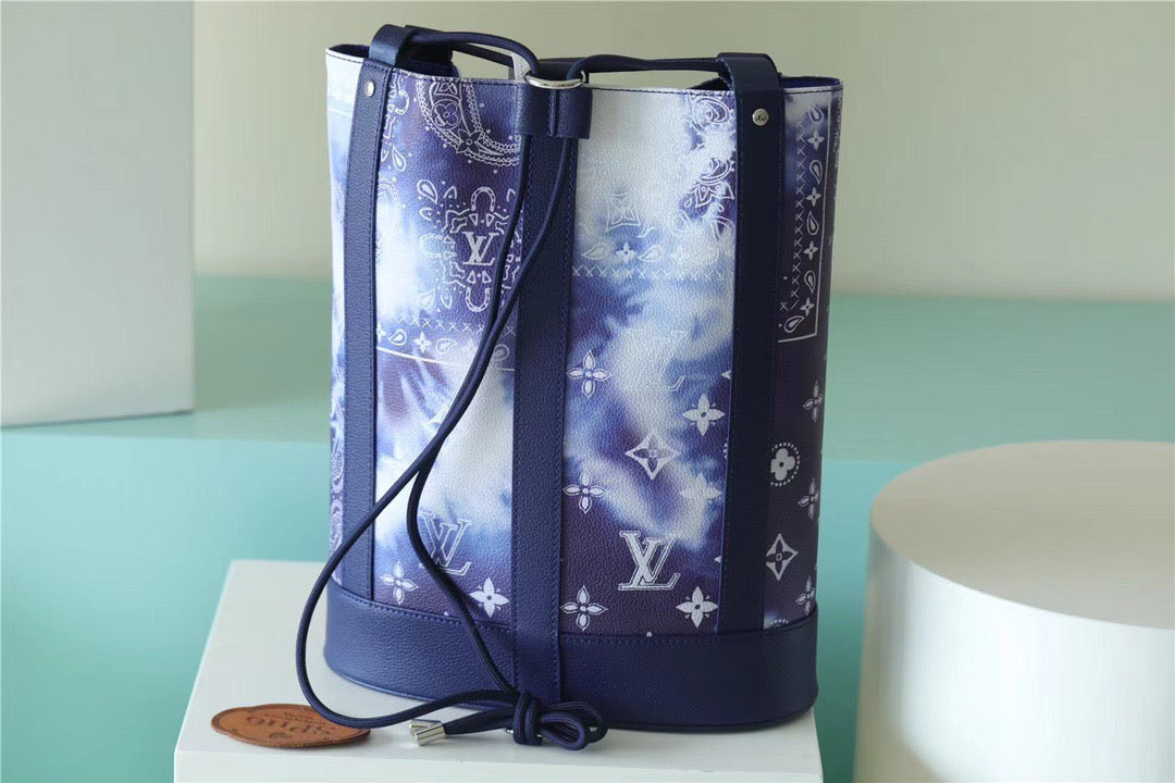 Top Quality Randonee Messenger Monogram Stripes Blue For Men, Bags, Shoulder And Crossbody Bags 10.4in/26cm Top Quality 