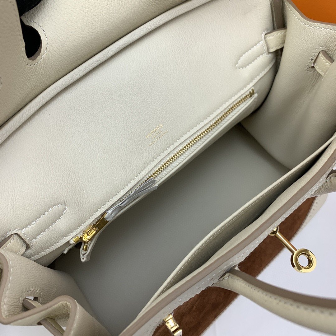 Top Quality Birkin Nata Swift Bi Color For Women Gold Toned Hardware 10in/25cm