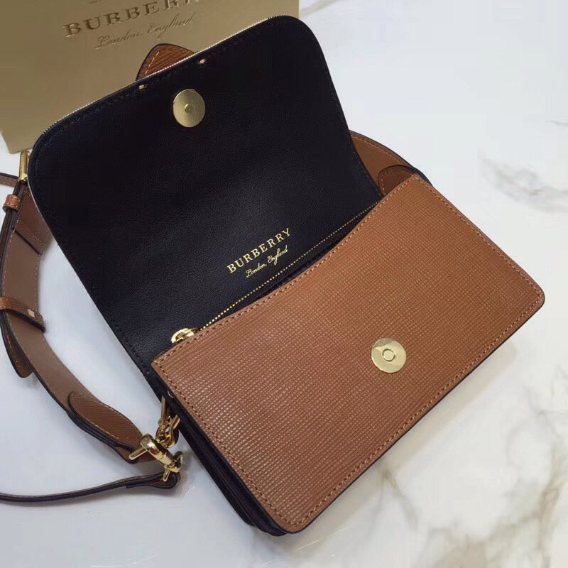 Top Quality The Small Buckle Bag In Ho Check Brown For Women, Bags 7.5in/19cm