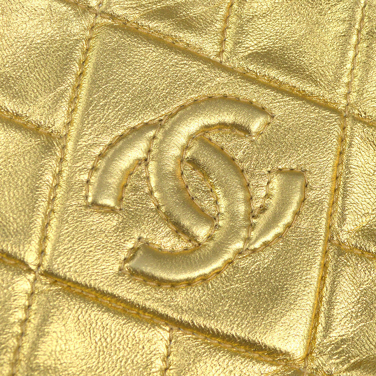 Chanel 1989-1991 Gold Lambskin Fringe Shoulder Bag