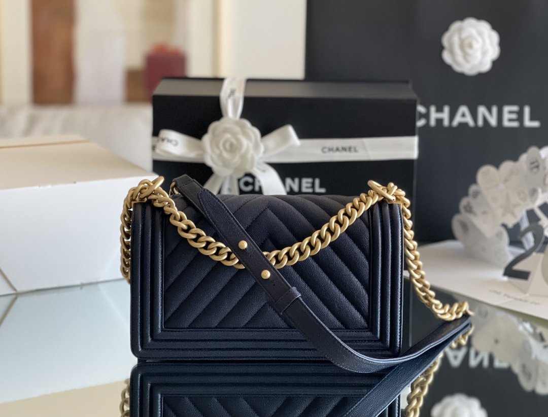 CHLMeTop Qualityum Boy Handbag Dark Blue For Women 9.8in/25cm A67086
