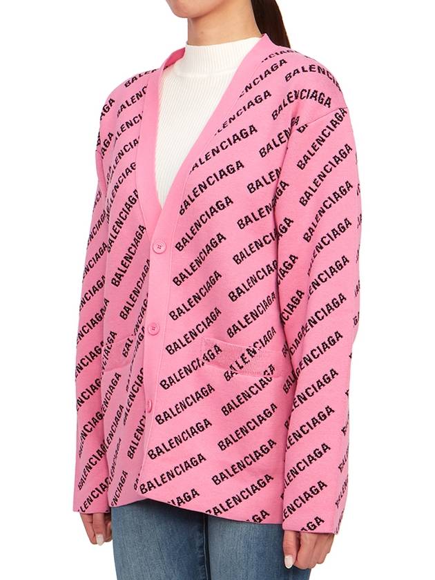 Luxury Balenciaga Trending 2025 All-Over Logo Cardigan Pink