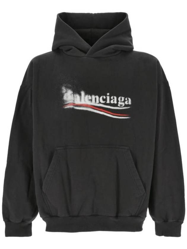 Luxury Balenciaga Trending 2025 Political Stencil Medium Fit Hoodie Black