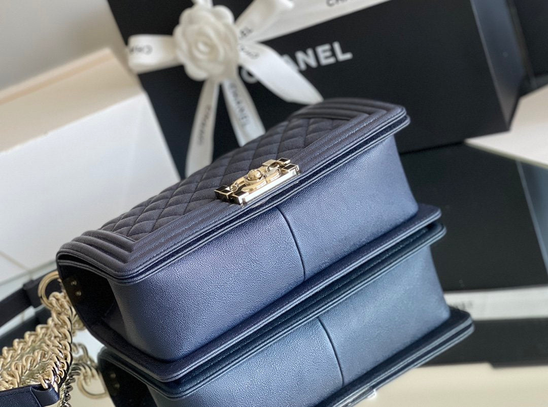 CHLMeTop Qualityum Boy Handbag Dark Blue For Women 9.8in/25cm A67086