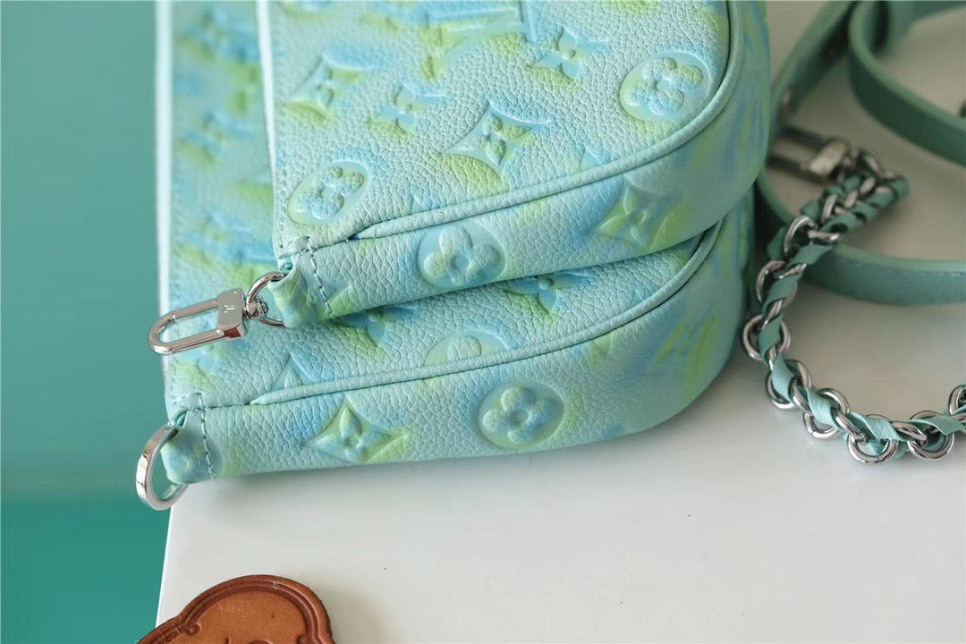 Top Quality Multi Pochette Accessoires Monogram Empreinte Vert D’eau Green For Women, Womens Handbags 9.4in/24cm Top Quality M46180