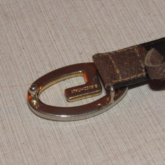 Gucci   Brown Leather Belt w Gold GG Logo Buckle