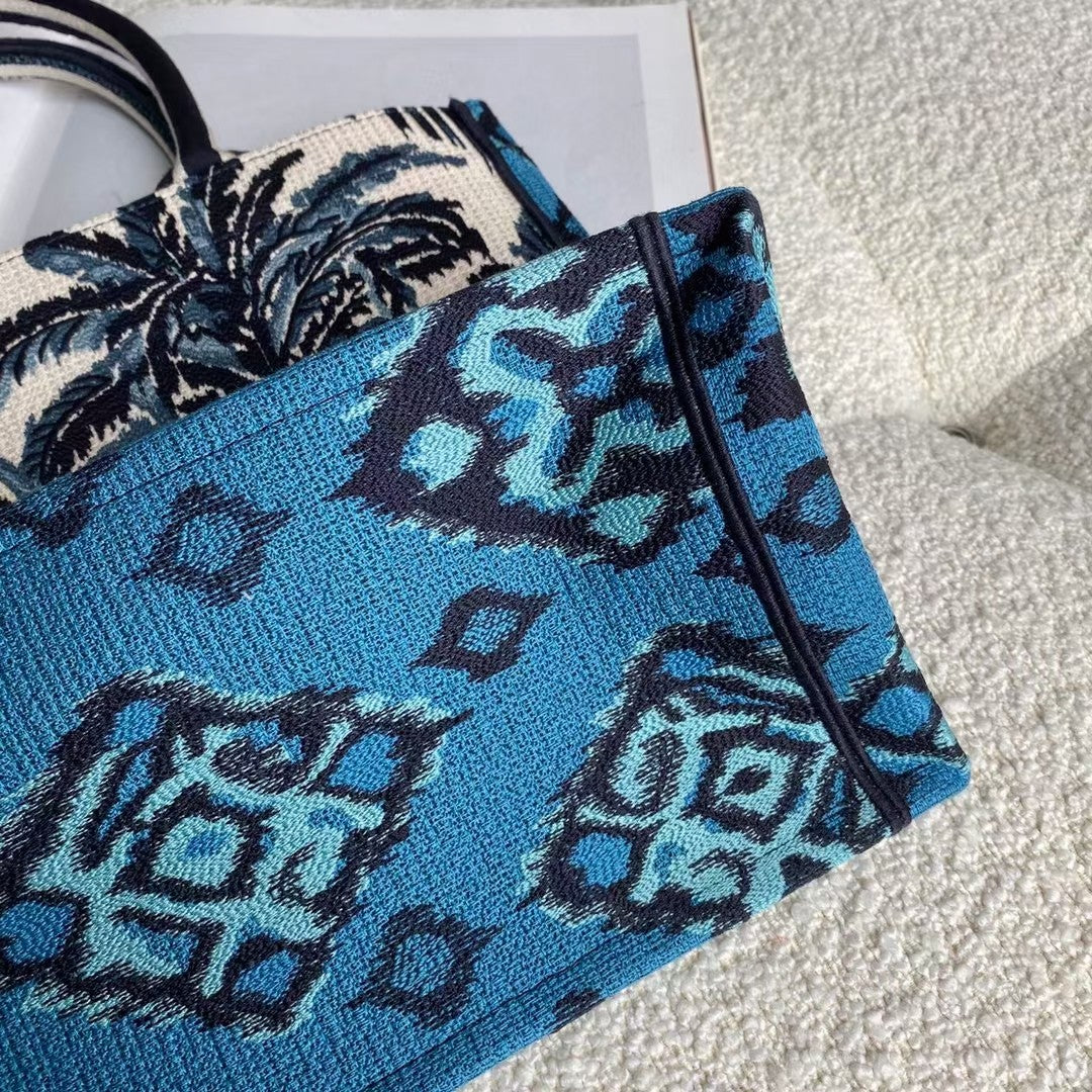 Top Quality Large Blue Multicolor Book Tote Canvas For Women 42cm/16.5in CD