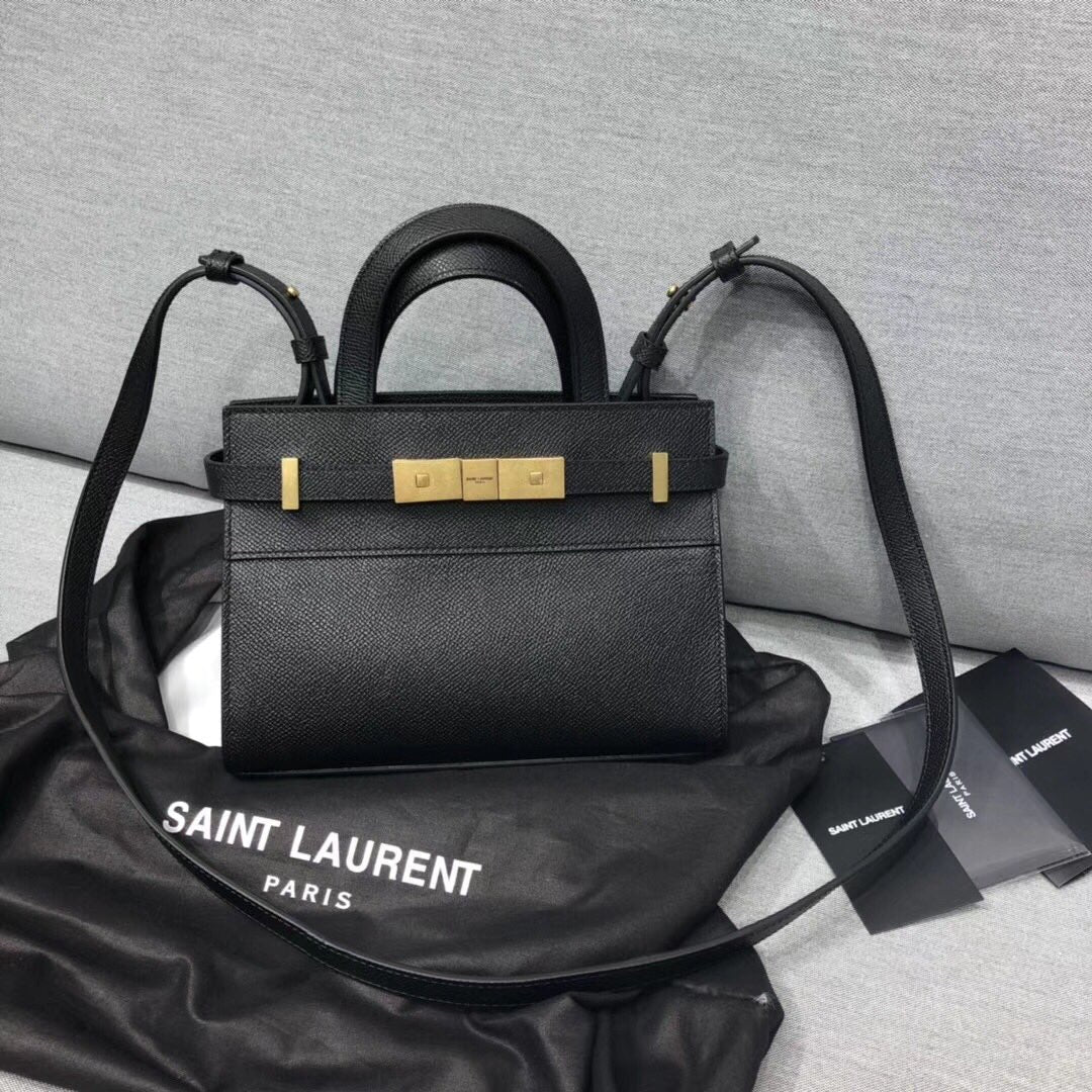Top Quality Manhattan Nano Shopping Bag In Box Black For Women 8.2in/21cm YSL 5937410SX0W1000
