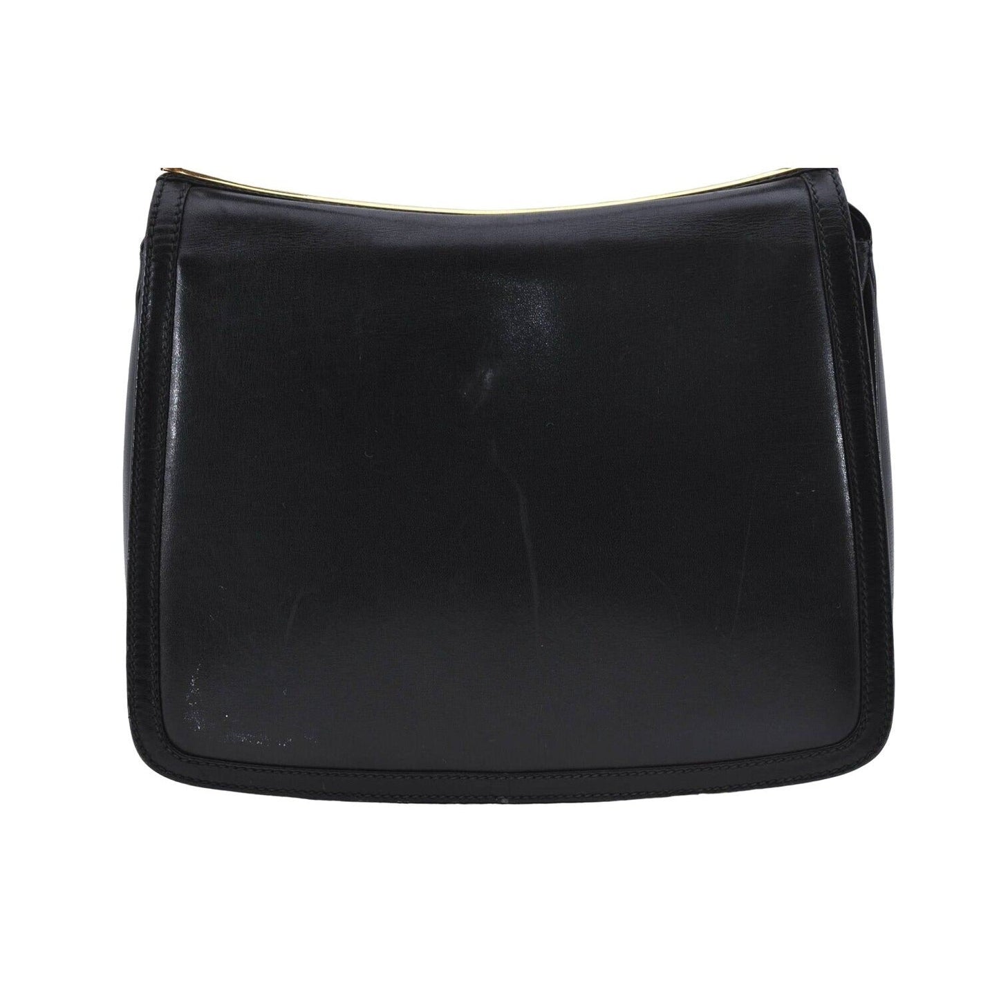 , RARE, Gucci, mod, black leather, saddle bag shoulder purse with a wide red & green center stripe, and bold gold accents g