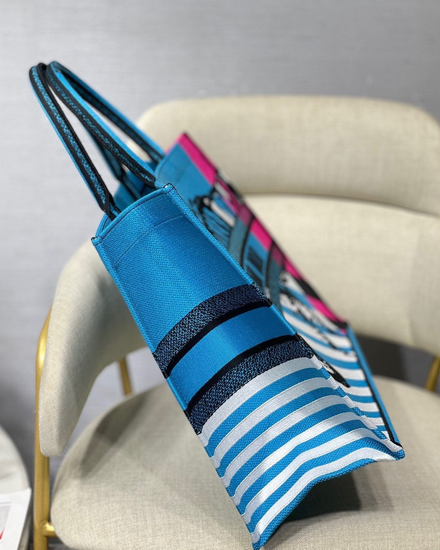 Top Quality Large Book Tote Blue And Pink, For Women, Womens Handbags 16.5in/42cm CD