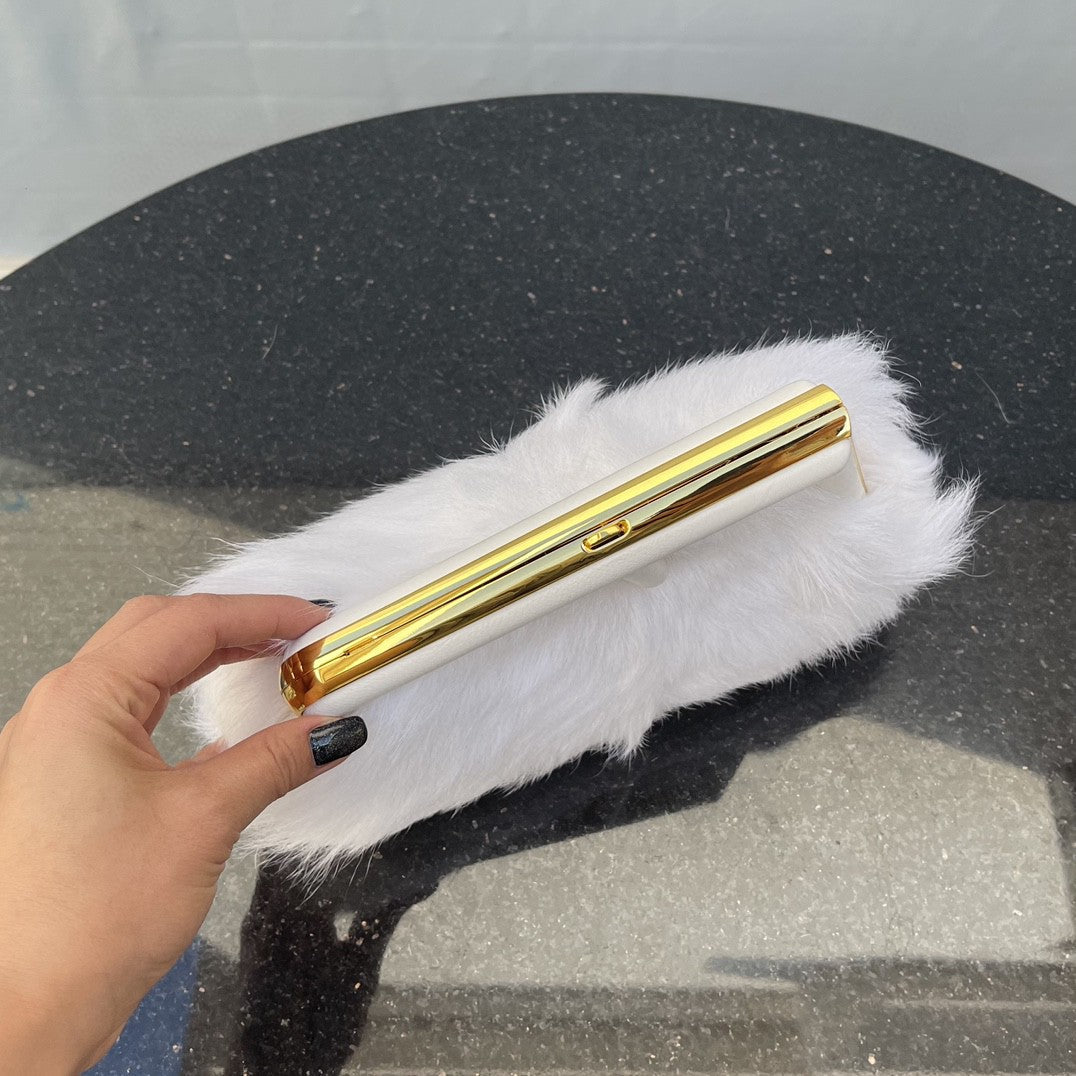 Top QualityTop Quality Top QualityTop Qualityrst Small White Fox Fur Bag For Woman 26cm/10in