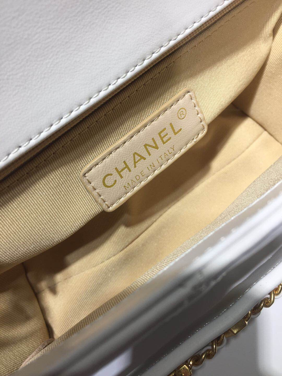 CHLFront Logo Small Flap Bag Gold Hardware Apricot For Women, Women’s Handbags, Shoulder Bags 8in/21cm AS1490