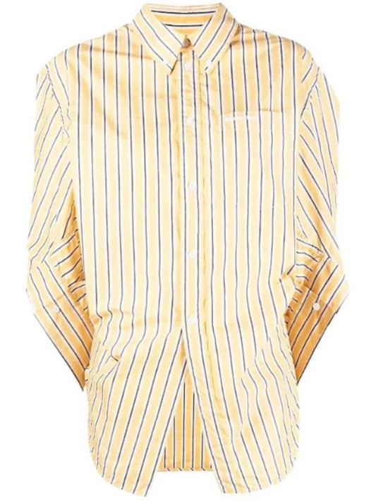 Luxury Balenciaga Trending 2025 Swing Twist Stripe Shirt Yellow