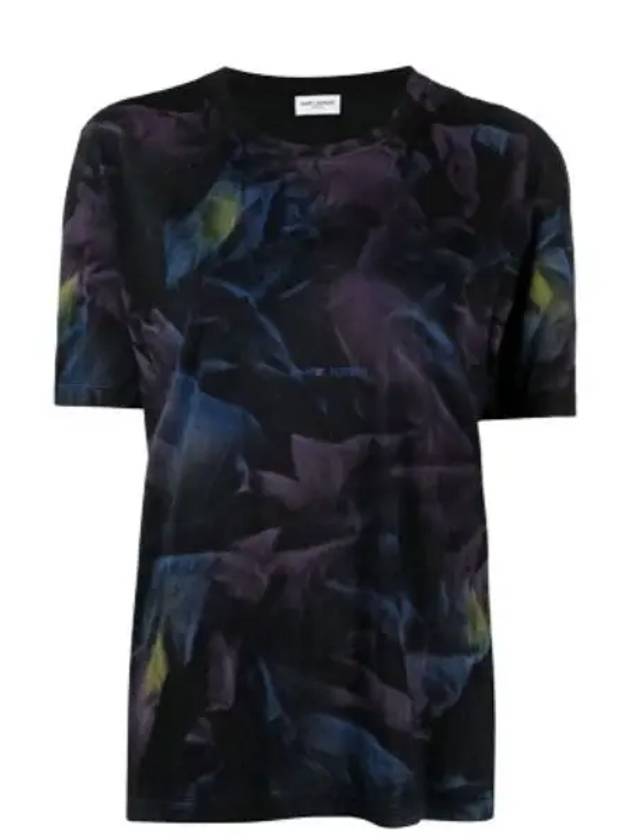 Luxury Saint Laurent Trending 2025 Tie Dye Logo Short Sleeve T-Shirt Black