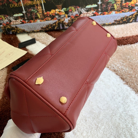 Top Quality Medium Sicily Bag In Quilted Burgundy For Women 10.2in/26cm Top QualityÂ 