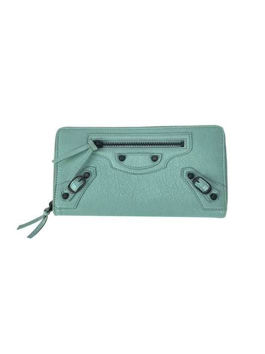 Luxury Balenciaga Trending 2025   Zipper Around Long Wallet Mint