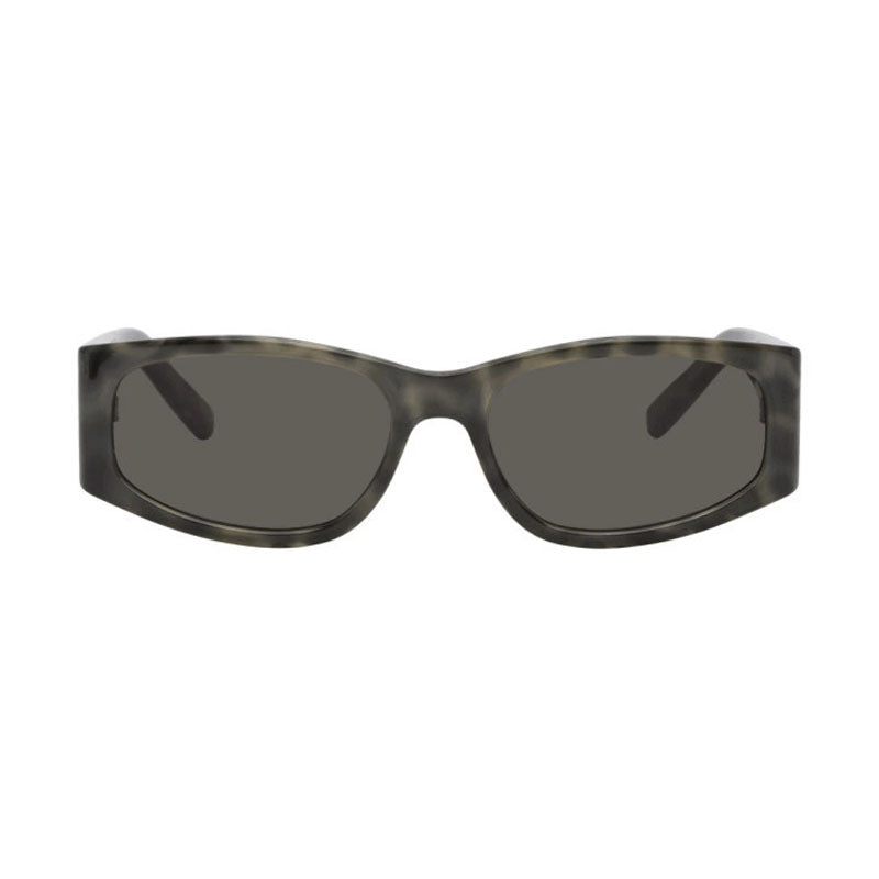 Saint Laurent Sunglasses Rectangle Full Rim, Grey Havana Frame and Black Lens SL329004
