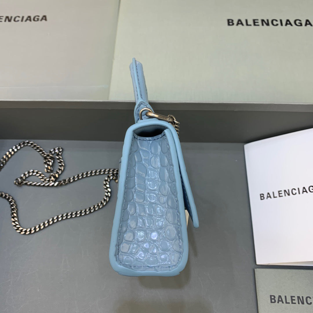 Top Quality Hourglass Mini Handbag With Chain In Blue, For Women,  Bags 4.7in/12cm