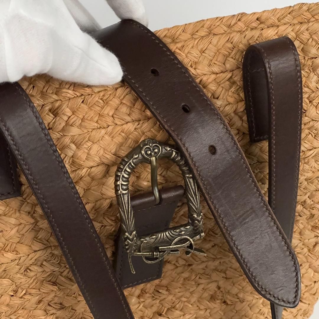 Saint Laurent Raffia Shoulder Bag - Neutrals Shoulder Bags, Handbags MR2403202564022