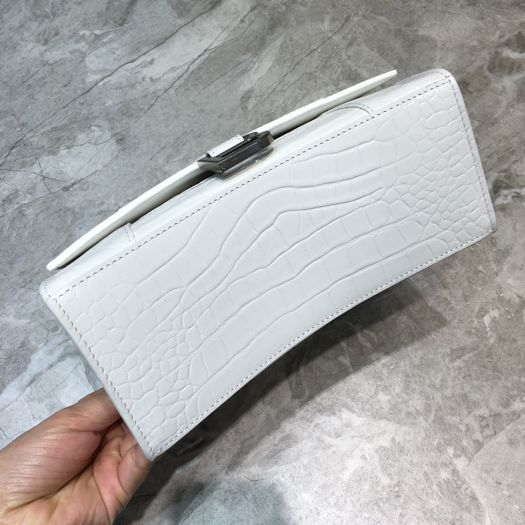 Top Quality Hourglass Small Handbag In White, For Women,  Bags 9in/23cm 5935461LR6Y9016