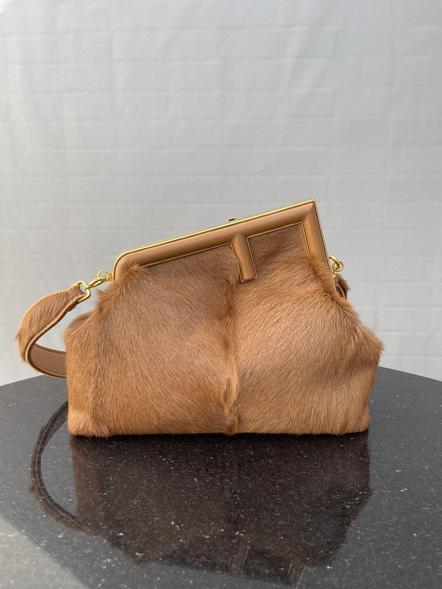FI First MeTop Qualityum Brown Fox Fur Bag For Woman 32.5cm/13in