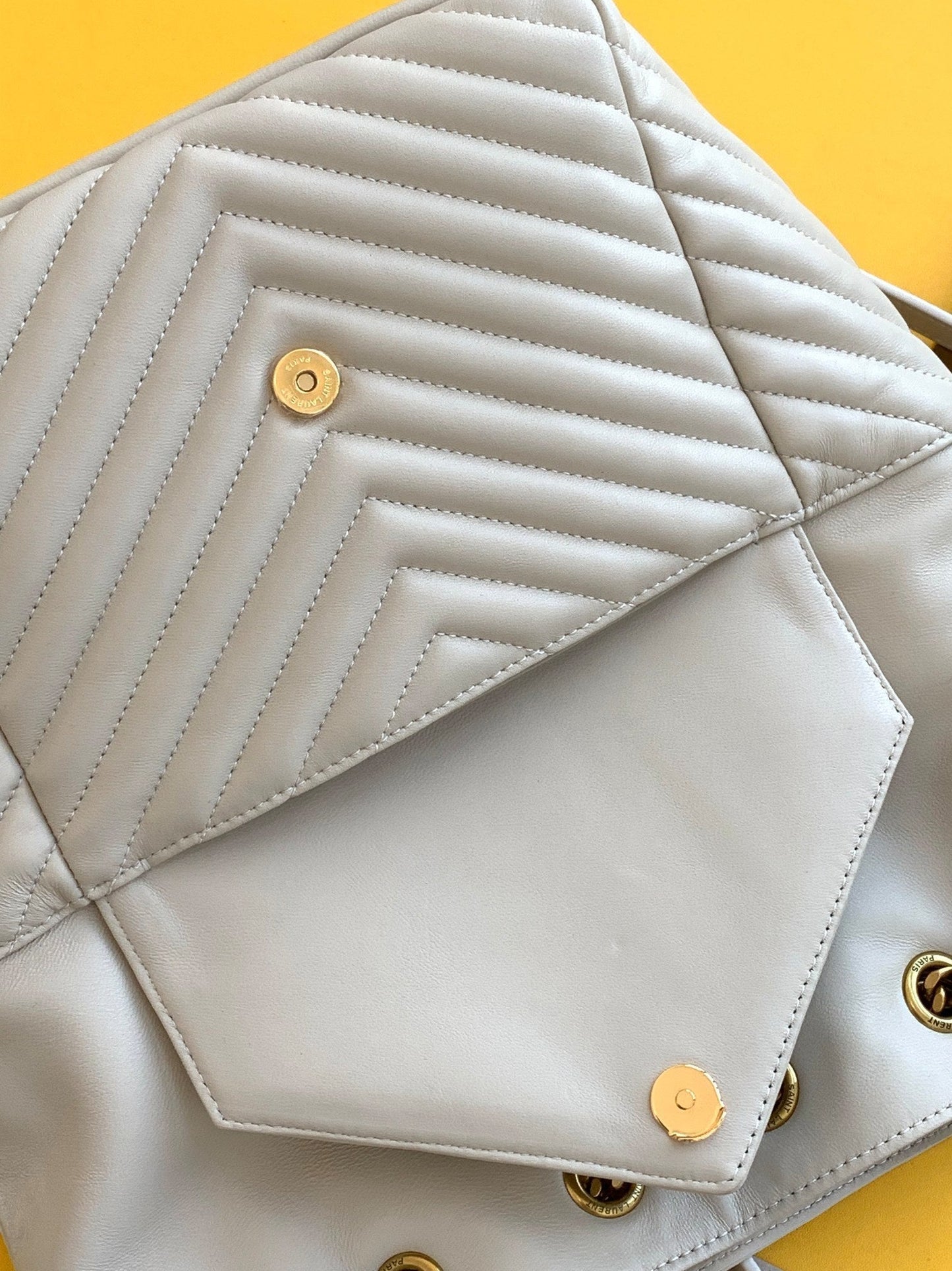 Top Quality Joe Backpack In Monogram With Bronze-Toned Hardware White For Women 11.5in/22cm YSL 6726091EL079207