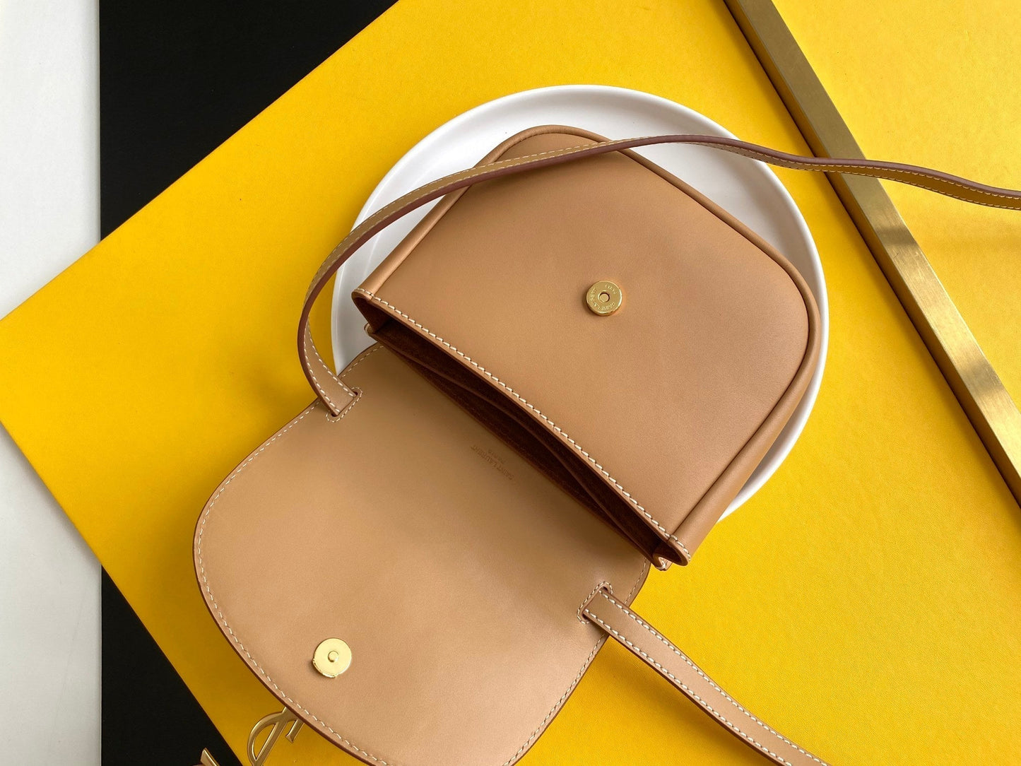 Top Quality Kaia Small Satchel Bag With Gold Hardware Brown 7.2in/18cm For Women YSL
