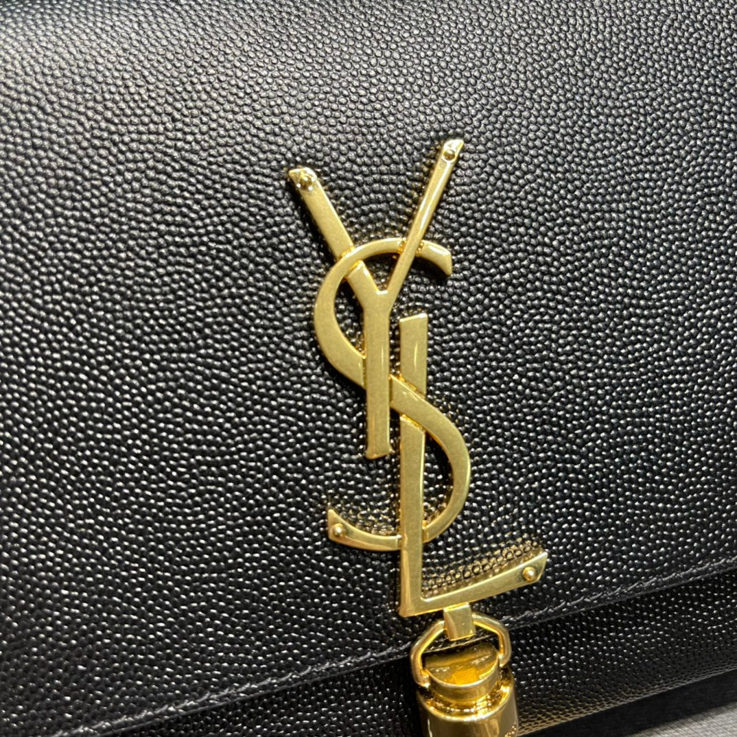 YSSL Kata Medium Chain Bag Black With Tassel For Women 9in/24cm YSL 354119BOW0J1000