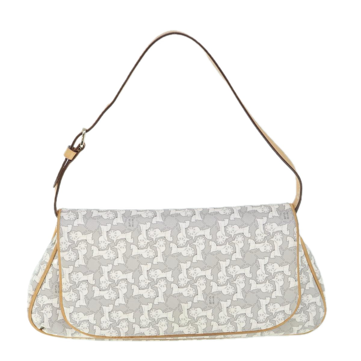 Luxury CELINE Sulky Shoulder Bag PVC Leather Gray  60029