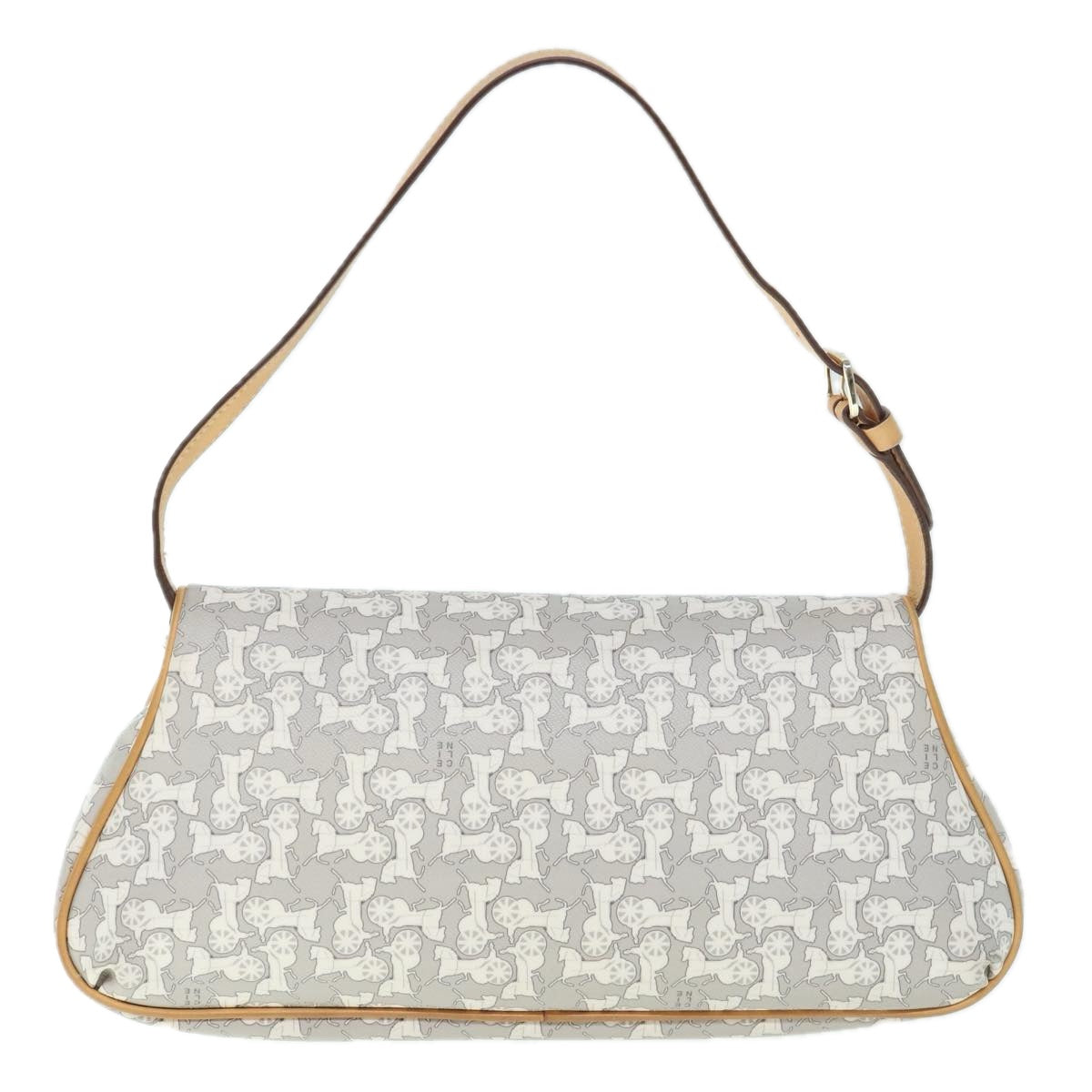 Luxury CELINE Sulky Shoulder Bag PVC Leather Gray  60029
