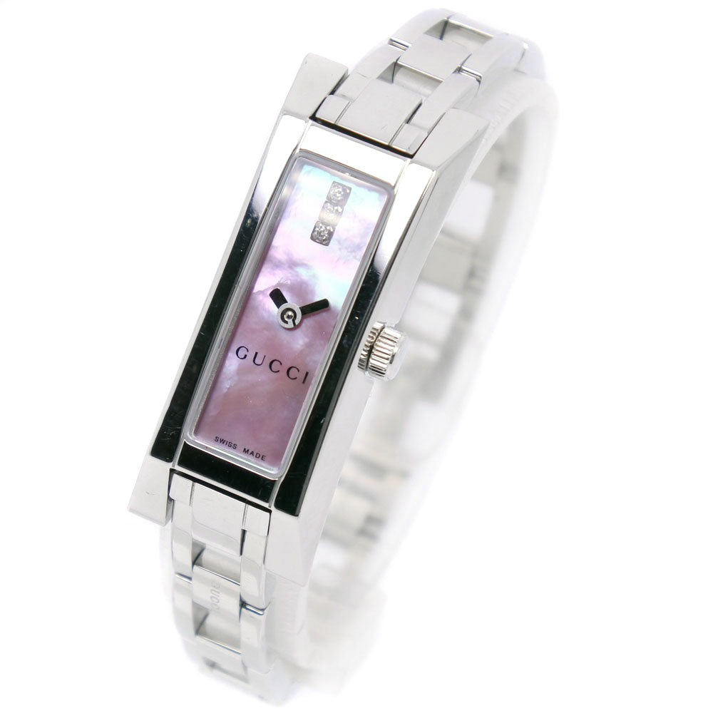 GUCCI Watches Quartz 110 Stainless Steel pink 3P diamond Pink shell dial Women
