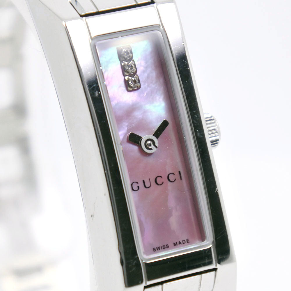 GUCCI Watches Quartz 110 Stainless Steel pink 3P diamond Pink shell dial Women