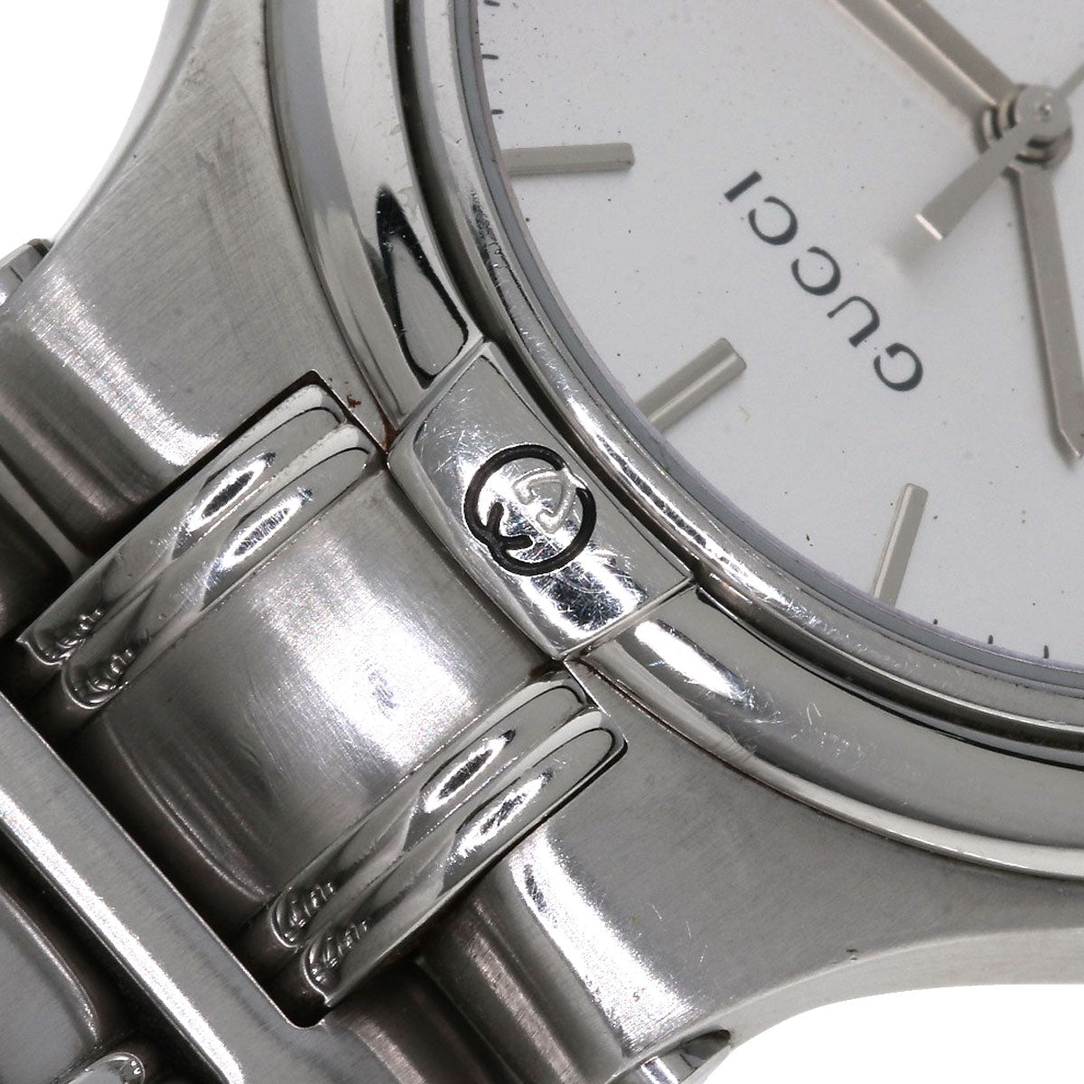 GUCCI Watches Quartz 9040M Stainless Steel , Stainless Steel Silver Round face Silver dial mens  d