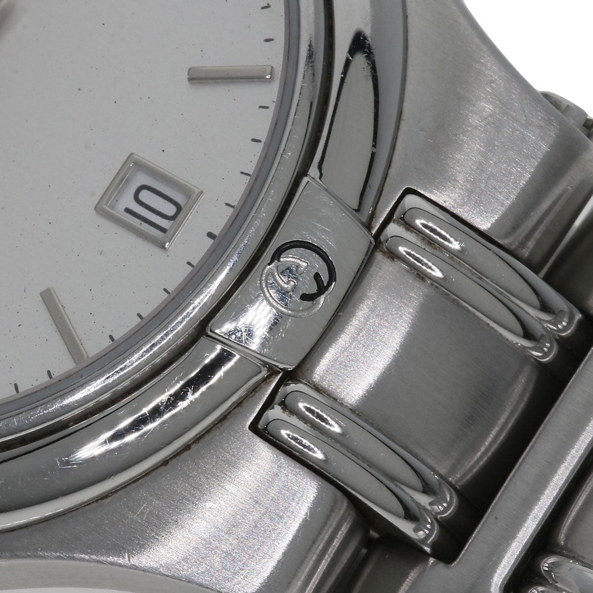 GUCCI Watches Quartz 9040M Stainless Steel , Stainless Steel Silver Round face Silver dial mens  d