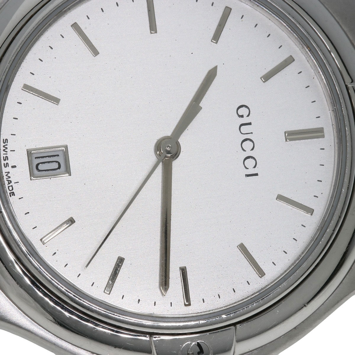 GUCCI Watches Quartz 9040M Stainless Steel , Stainless Steel Silver Round face Silver dial mens  d