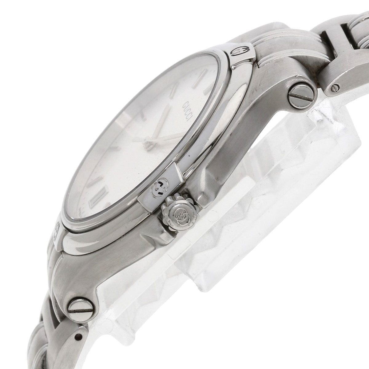 GUCCI Watches Quartz 9040M Stainless Steel , Stainless Steel Silver Round face Silver dial mens  d